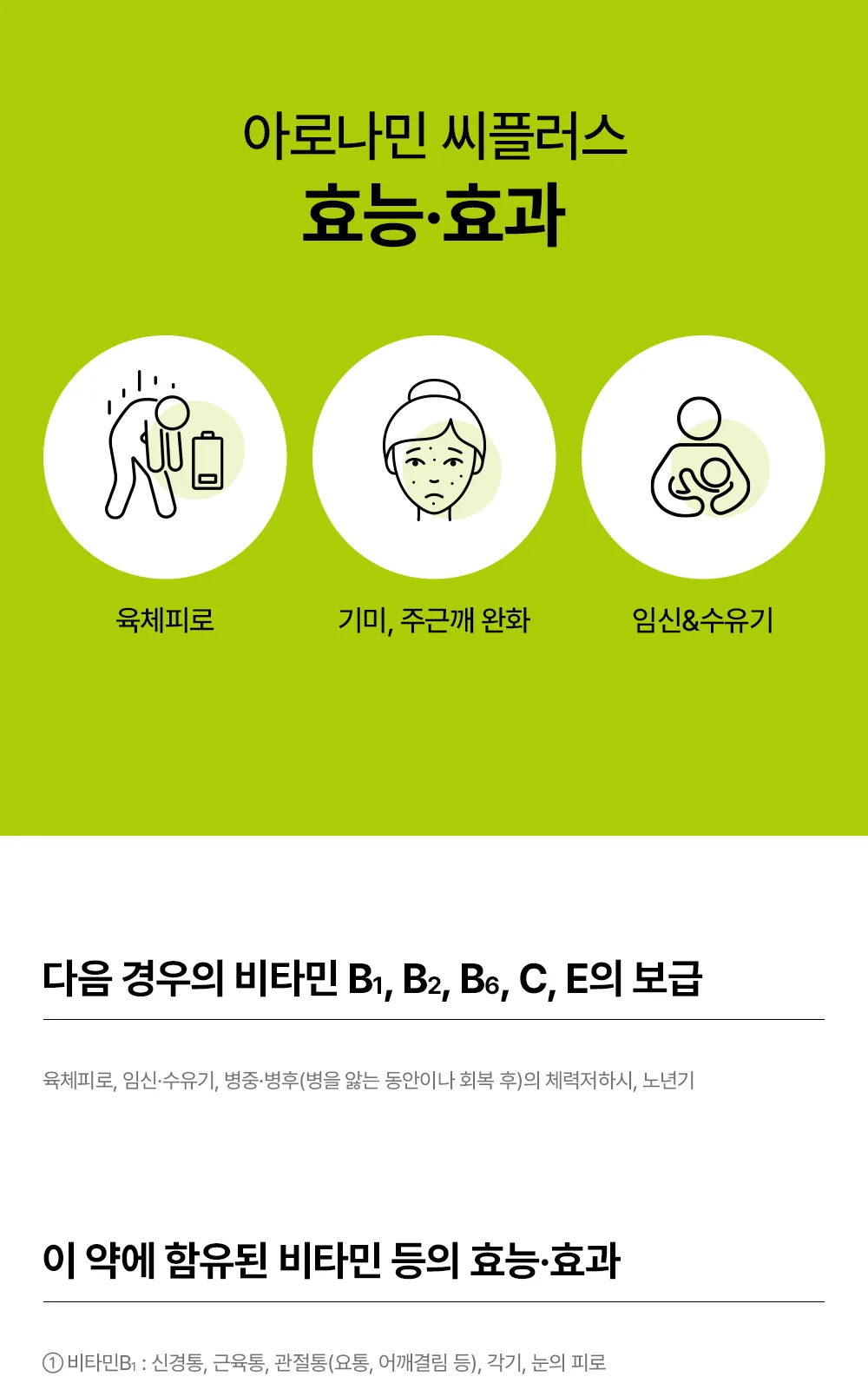 아로나민씨플러스정 상세 설명