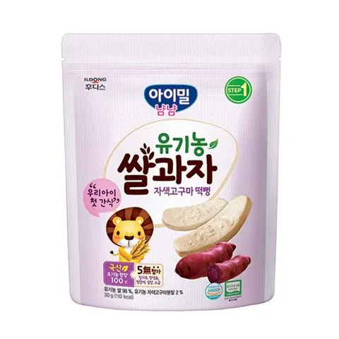 유기농쌀과자 자색고구마떡뻥(30g) 제품 사진